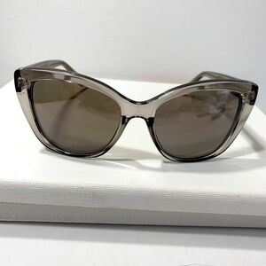 Gray and silver oversized wayfarer sunglasses